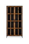 GINER Y COLOMER Vitrina 2 Puertas - Buffet vitrine 2 portes en bois de manguier et structure métal, 180x90x40 cm, couleur noyer et noir